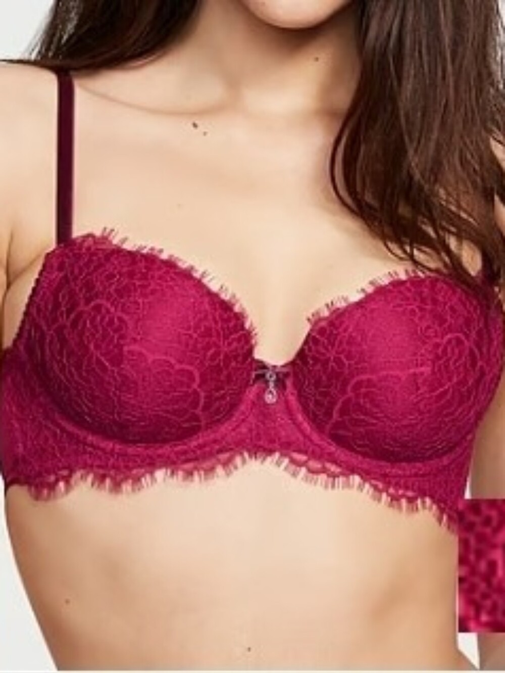 Victoria's Secret | Dream Angels Lightly Lined Lace & Velvet Demi Bra 38DD